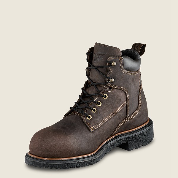 Mens Red Wing Dynaforce® - 6-inch Insulated Waterproof Toe - Safety Boots Dark Brown - WQK491865